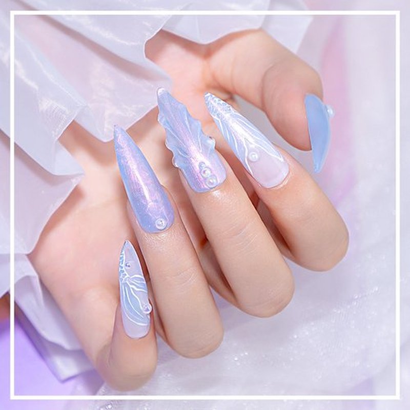 SUPWEE Pearl Gel Nail Polish - 12 Colors Shimmer Mermaid Nail Gel Polish White Pink Blue Iridescent Nail Polish Gels for Nail Art Polish DIY at Home