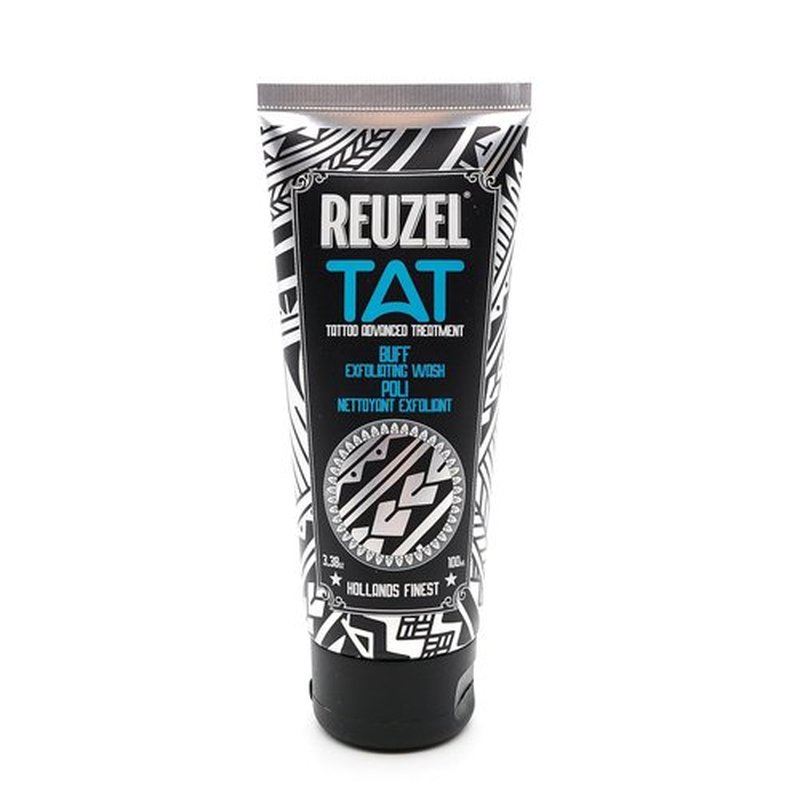 Reuzel Bright Tattoo Care Gift Set - Buff Exfoliator & Hydrabalm for Color Revival | Vegan Formula