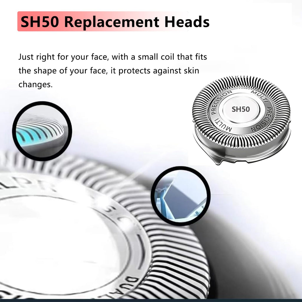 SH50 Replacement Heads Compatible with Philips Norelco 5000 Replacement Headss, Blades for Philips Norelco Replacement Head for Series 5000 Shavers