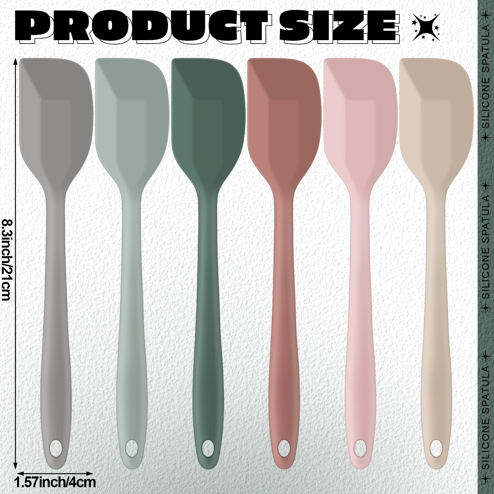 Honeydak 36 Pieces Mini Silicone Spatulas, 8.3 Inch Small Rubber Spatula Heat Resistant Non Stick Seamless Design Flexible Scrapers Kitchen Use Cooking Baking Tool (Lovely Color)