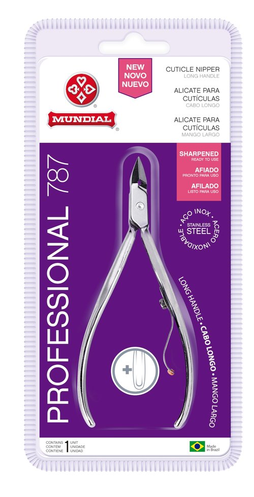 Mundial 787 Professional Cuticle Nipper – Long Handle Stainless Steel, Smooth Action Spring, Autoclave Safe – Precision Manicure & Pedicure Tool for Salon and Spa Professionals