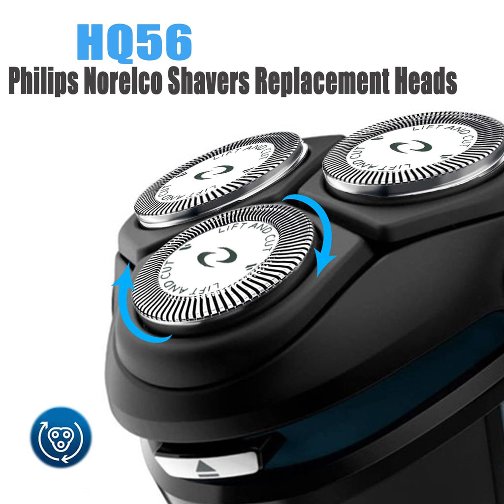 6PCS HQ56 Compatible with Steel Replacement Heads for Philips Norelco Razor fits for HQ6940 HQ6868 HQ6970 (3-Pack)