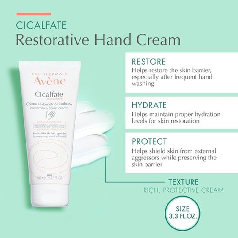 Avène Cicalfate Hand Cream - Intense Nourishing Lotion for Dry, Cracked Hands | 3.3 Oz