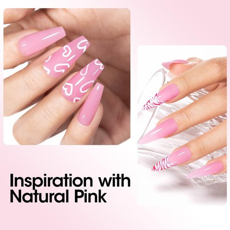 GELLEN Poly Nail Gel Builder for Nail Extension Nail Strengthener, 60 g 06 Natural Pink Poly Gel Trendy Nail Art Design for 3D Nail Molder Beauty Gift for Salon Manicure Easy DIY at Home