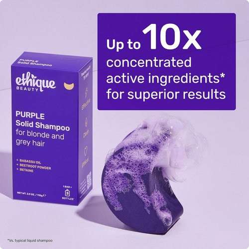 Ethique Purple Shampoo Bar - Tones Brassy Hair, Plastic-Free & Vegan | 3.88 oz - Formerly Tone It Down