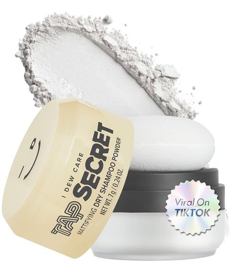 I DEW CARE Tap Secret Dry Shampoo Powder - Strengthening & Volumizing, Travel Size for Brunettes | 0.24 Oz