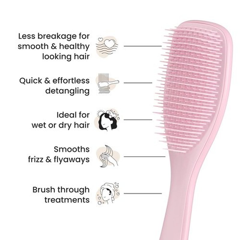 Tangle Teezer Ultimate Detangler Brush - Eliminates Knots & Reduces Breakage | Millennial Pink for Wet & Dry Hair