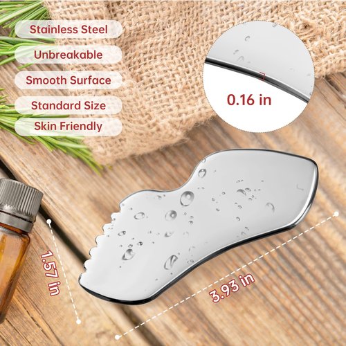ALOYGUZ Stainless Steel Gua Sha Set Face Massager Metal Gua Sha Facial Tools Body Lymphatic Drainage Massager Guasha Sculpting Tool Skin Care Gifts for Women