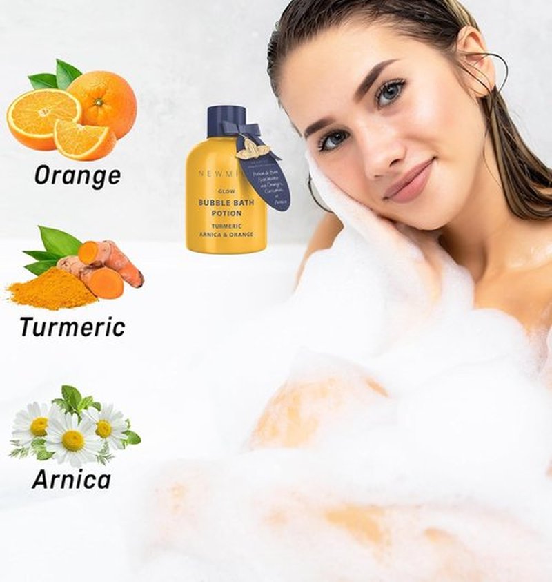 Nutritious Bubble Bath - Long-Lasting Foam with Turmeric & Orange | Skin Healing & Relaxation Spa Gift for Women