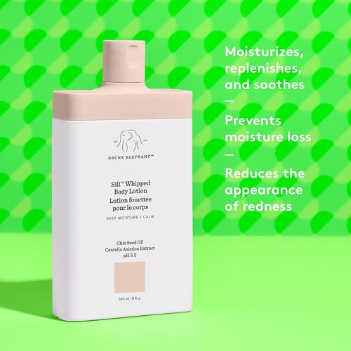 Drunk Elephant Sili Whipped Body Lotion - Rich Daily Moisturizer - 240 ml/8 fl oz - Clean & Cruelty-Free Skincare