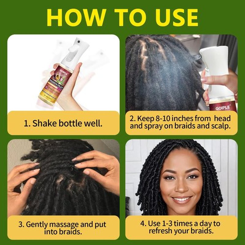 Loc Moisturizing Spray for Dull, Dry Locs - Daily Passion Fruit Hair and Scalp Moisturizer for Dreadlocks, Sisterlocks, Microlocks, Braids- Lightweight Refreshing Moisturizer Loc Spray for Anti-frizz
