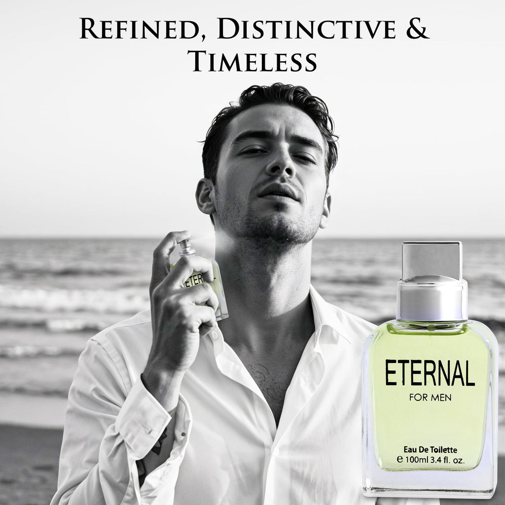 Eternal for Men - 3.4 Fluid Ounce Eau De Parfum Spray - Refreshing Citrusy & Floral Top Notes with Subtle Woody Undertones Smell Fresh All Day Long Gift for All Occasions, Parfume for Men 100ml