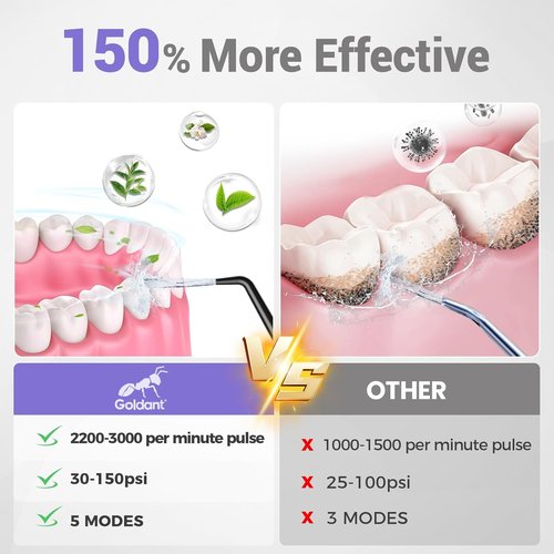 Skiennix 350ML Water Dental Flosser - Portable Cordless Oral Irrigator with 5 Modes | Waterproof & Rechargeable (Black)