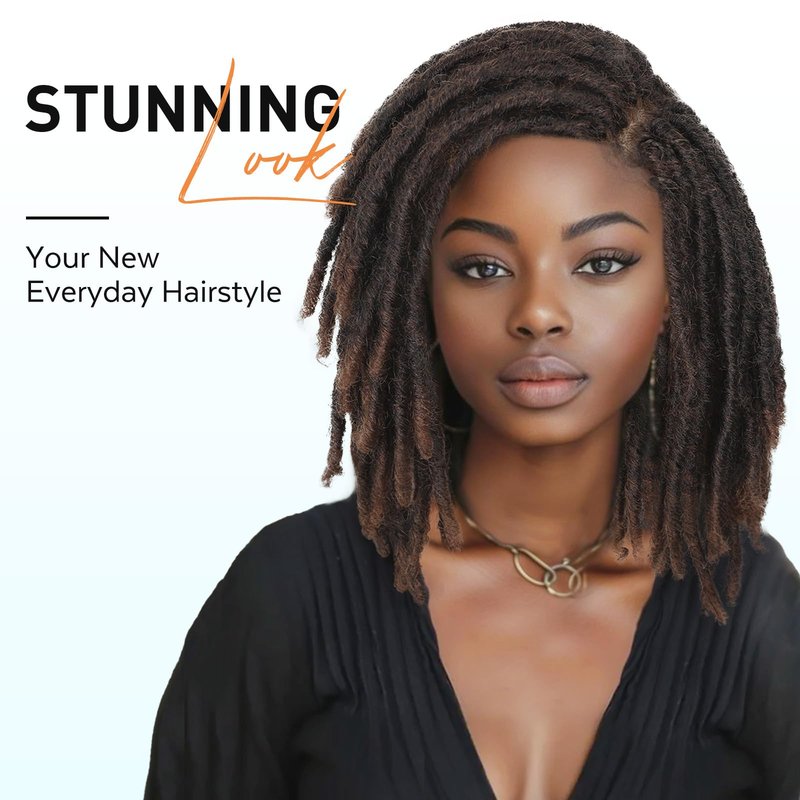 WIGNEE 120 Strands Faux Locs Crochet Hair 10 Inches Short Faux Locs Pre-Looped Soft Locs Dreadlock Crochet Hair 6 Packs Pre-Twisted Crochet Hair for Black Women(10 Inch,1B/30)