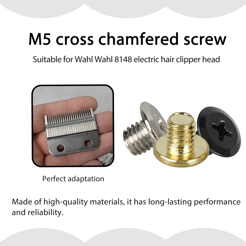 M5 Phillips Chamfering Screws Replacement for Wahl Electric Hair Clipper Blade, Clipper Screws for Wahl 8148 808 (Three Colors