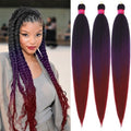 Ombre Pre Stretched Braiding Hair, 28''-3 packs Silky Color Blend Braid Hair Extensions, 100% Synthetic Crochet Hair Braids