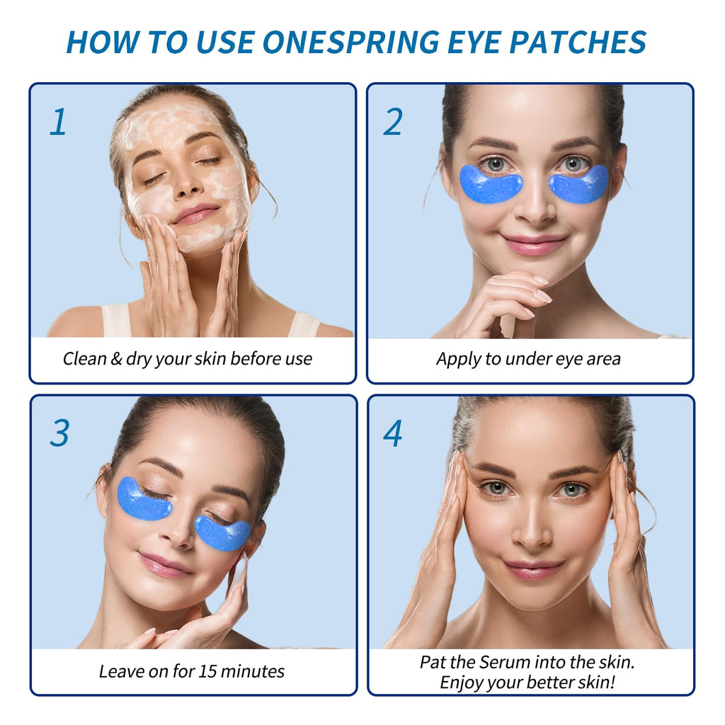Onespring Under Eye Patches (24 Pairs) - Gifts for Women - Golden Under Eye Mask for Dark Circles, Puffiness & Wrinkles, Eye Gels Pads for Refreshing, Revitalizing - Bridesmaid Gifts