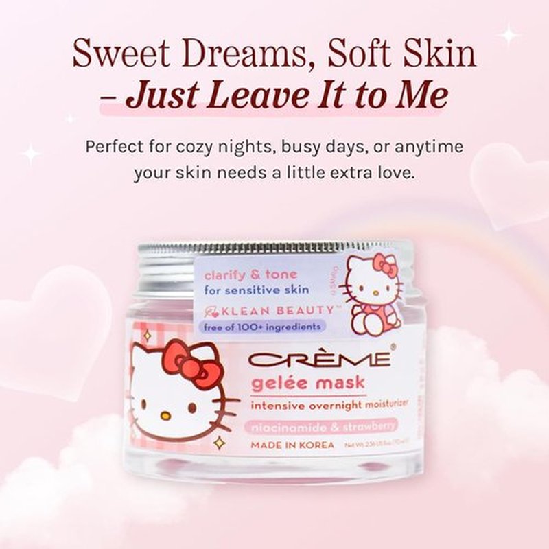 The Crème Shop Hello Kitty Gelée Mask - Klean Beauty™ Hydrating Formula for Radiant Skin