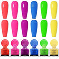Skiennix Neon Nail Polish Set - Quick Dry 6 Colors for Vibrant Spring & Summer Manicures