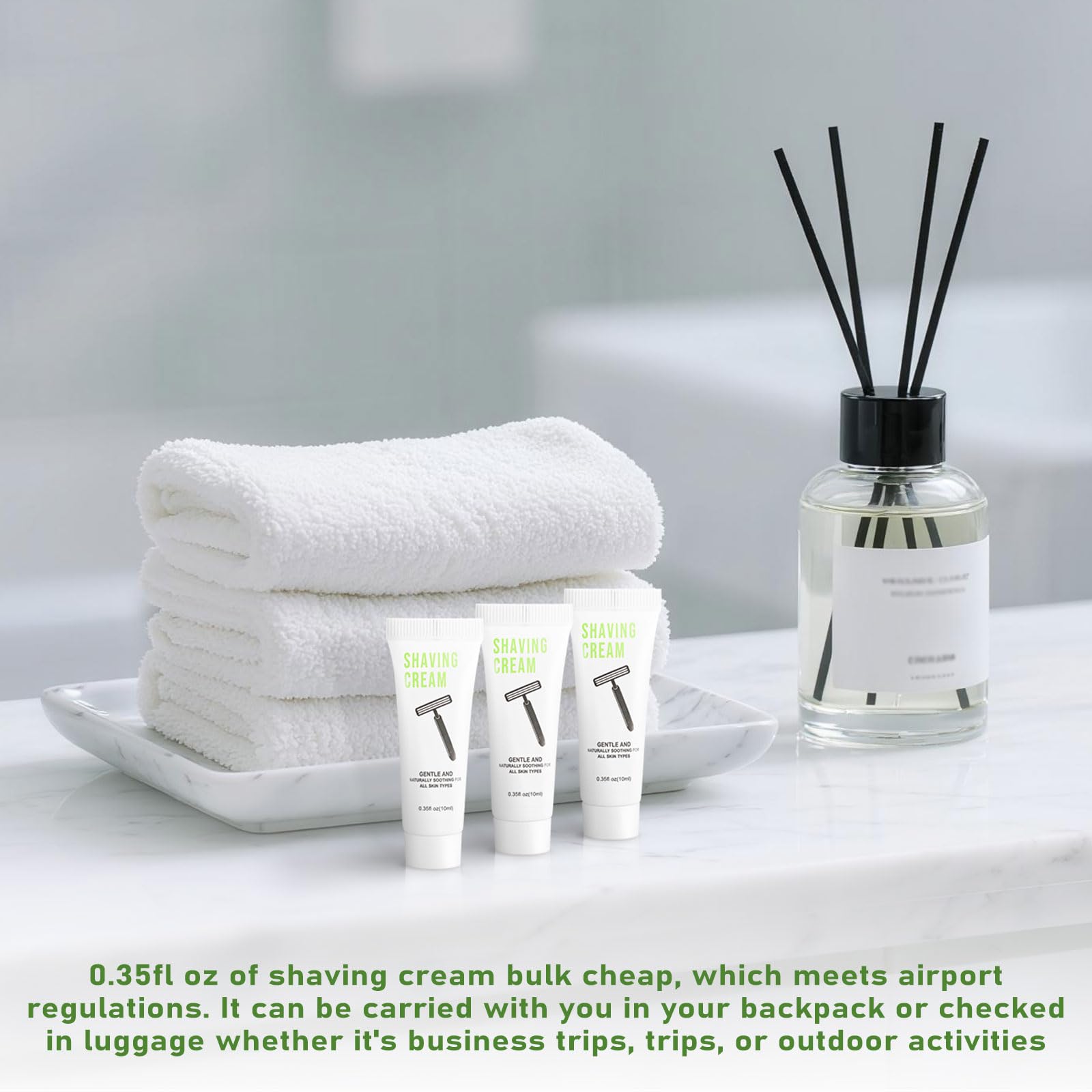 300 Shaving Cream Bulk Travel 10ml/0.35fl oz,Disposable Shaving Cream in Bulk Travel Shave Cream for Hotel Homeless,White Tea