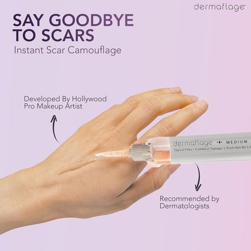 Dermaflage Scar Filler Refill - 4 Easy-To-Use Applicators for Flawless Skin Coverage