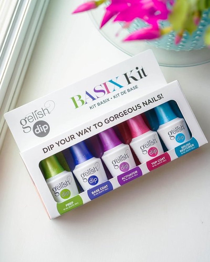 Gelish Dip Basix Kit - Odor-Free, Easy Application for Salon-Quality Dip Powder Nails at Home | No UV or LED Lamp Required