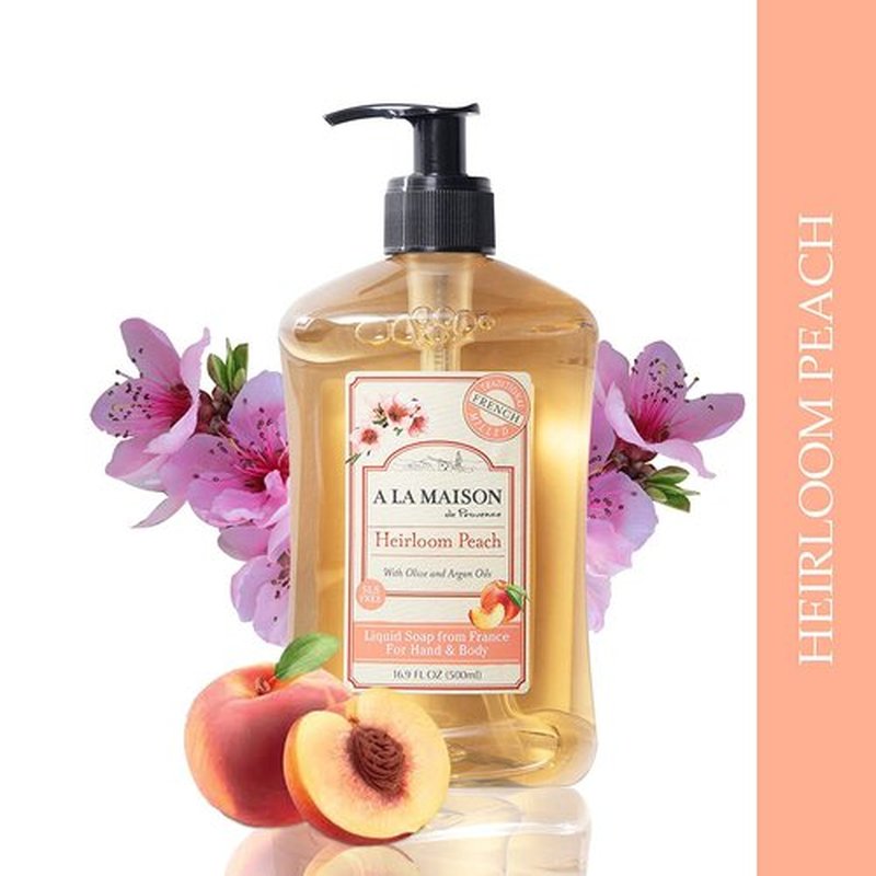 A LA MAISON Heirloom Peach Hand Wash - Natural, Biodegradable, Vegan & Cruelty-Free | 16.9 Fl Oz Bottle