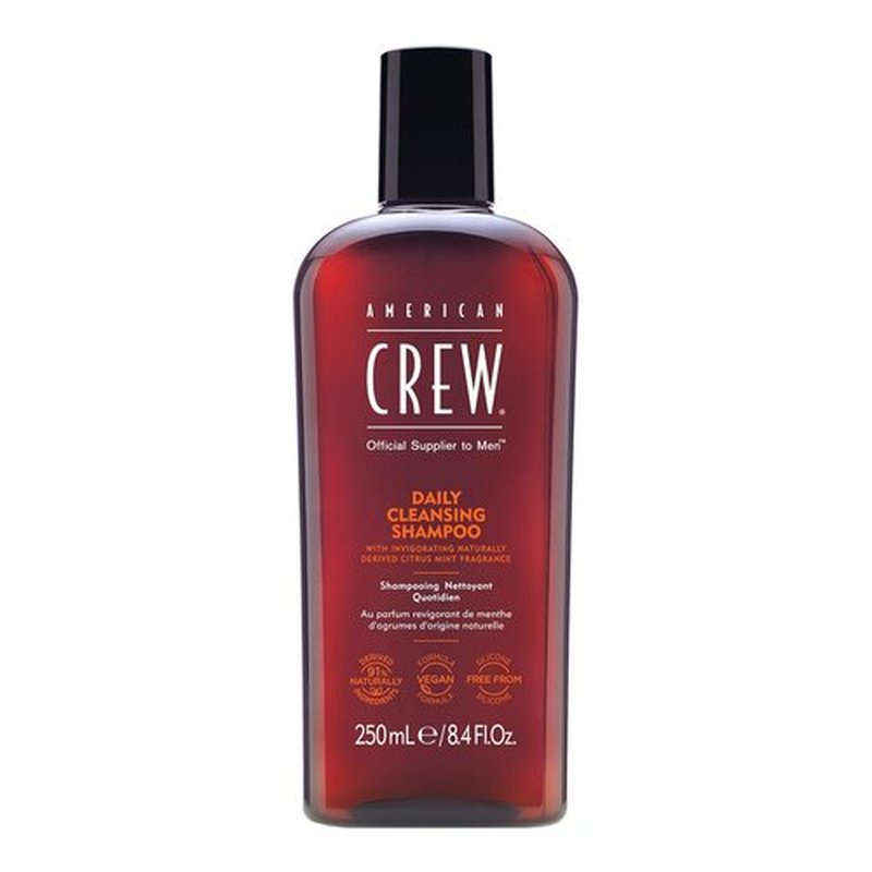 American Crew Shampoo - Daily Cleanser for Men | Naturally Derived Vegan Formula, Citrus Mint, 8.45 Fl Oz