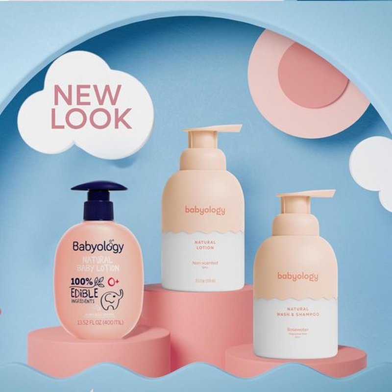 Babyology All Natural Baby Wash & Shampoo - 100% Edible Ingredients with Organic Lavender - Tear-Free & Non-Toxic for Sensitive Skin