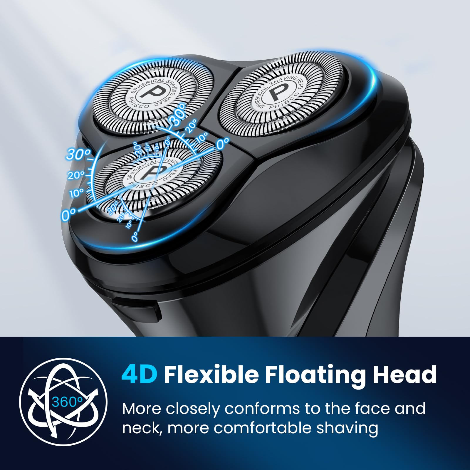 Electric Razor for Men Waterproof: Upgraded Rechargeable IPX7 Waterproof Shaver, Perfect for Men with Sensitive Skin and Travelers with Pop-Up Trimmer, Wet/Dry Shaving and Shower Use