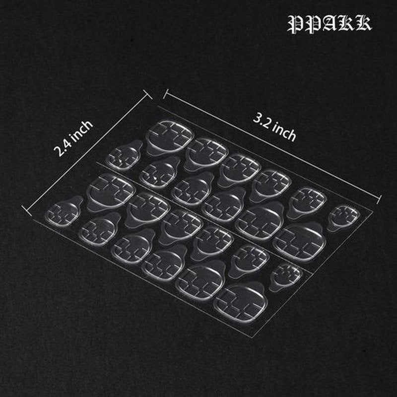 PPAKK 50 Sheets (1200pcs) Double-Sided Nail Adhesive Stickers Breathable Transparent Bendable Fake Nail Glue Fake Nail Tips for Women and Girls