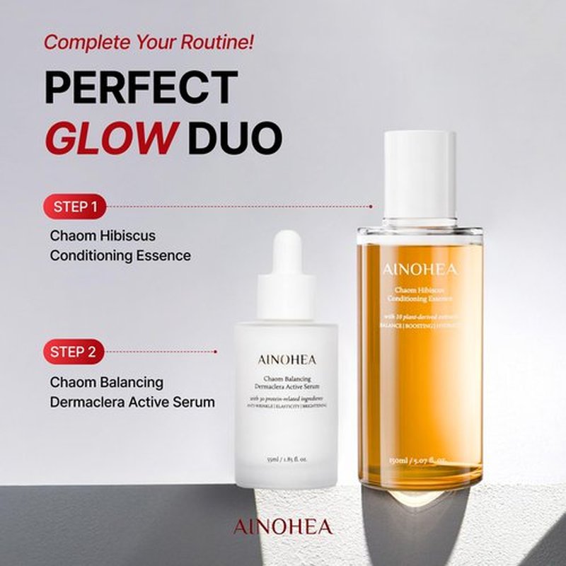 AINOHEA Chaom Balancing Dermaclera Active Serum – Glassy Glow Serum for Fine Lines, Radiance & Skin Elasticity, Anti-Aging Facial Serum, Milky Texture, for Firmed &Youthful Skin, Korean Skincare, 55ml