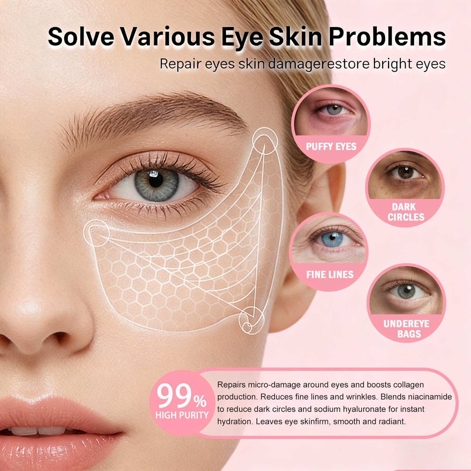 30 Pairs Eye Mask & Lip Mask, Pink Collagen Under Eye Patches for Puffy Eyes, Korean Lip Mask Skincare, Small Gifts, Mothers Day Gifts, Teacher Appreciation Gifts, Birthday Party Favors, Bulk Gifts
