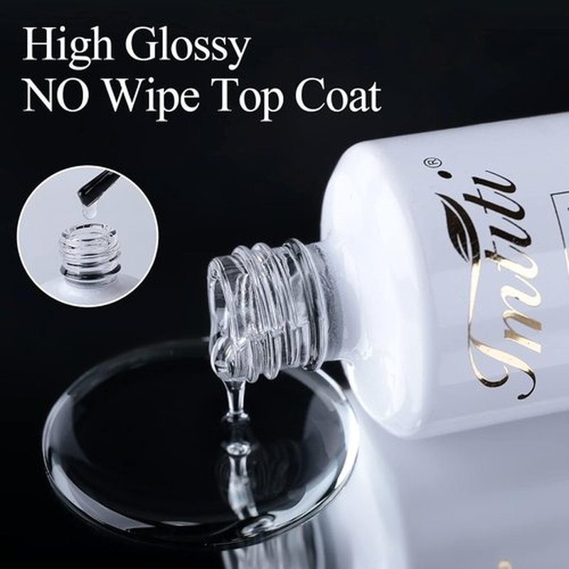 Imtiti No Wipe Gel Top Coat - High Shine, Long-Lasting & Chip-Resistant Clear Nail Polish (0.54 Fl. Oz)