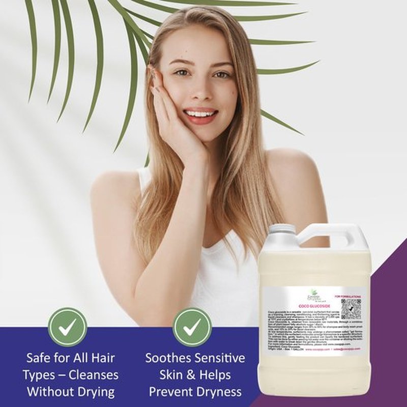 Cocojojo Coco Glucoside Natural Surfactant - Surfactants for Soap Making DIY Shower Gel, Skin Care, Body and Face Wash, Plant Derived, Natural - 1 Gallon (Pack of 1)