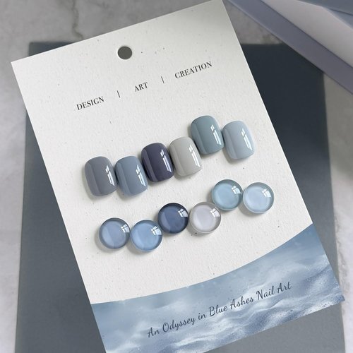 GAOY Blue Ashes Gel Nail Polish, 6 Colors Blue Nail Polish Set, Soak Off UV Cure Gel for DIY Manicure at Home and Salon