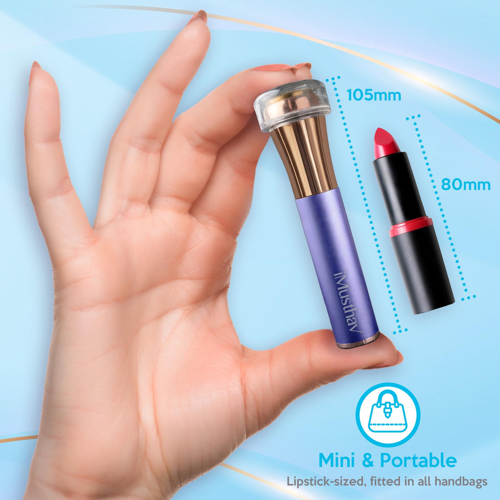 Facial Hair Removal for Women, Rechargeable Painless Electric Face Hair Remover, 20mm Dual Ring Floating Head Blade, Face Shaver Razor & Trimmer for Upper Lip, Chin, 18K Gold-Plated / 360°LED Light