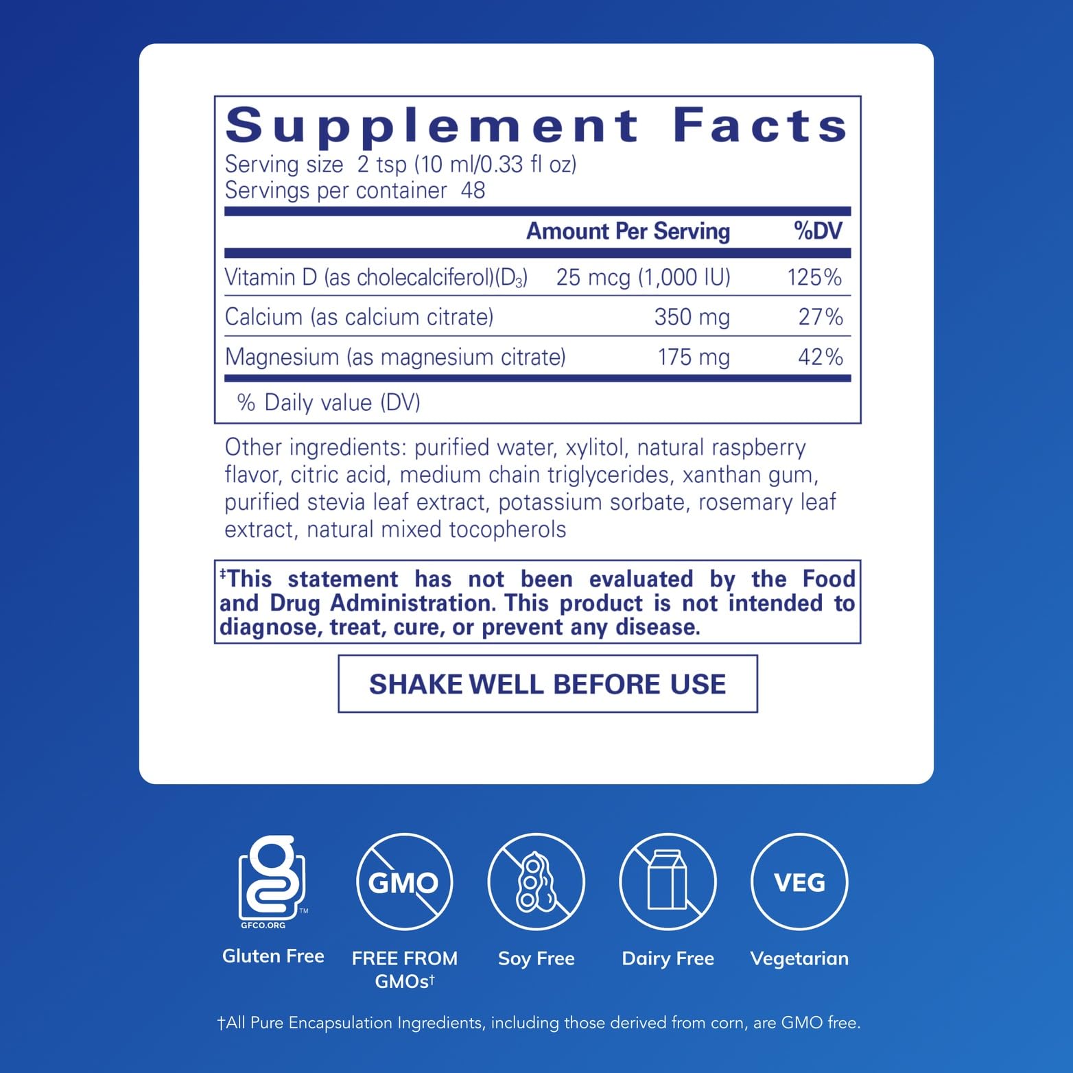 Pure Encapsulations Cal/Mag/D Liquid | Calcium, Magnesium and Vitamin D in a Convenient Liquid Form | 16.2 fl. oz.
