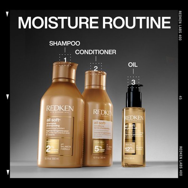 Redken All Soft Argan-6 Oil Treatment For Dry Hair - Deeply Conditions Hair, Adds Softness and Shine With Argan Oil