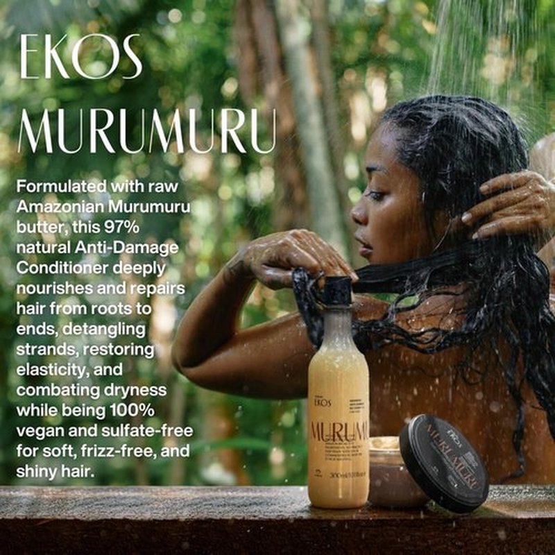 Natura Murumuru Hair Care Bundle - Anti-Damage Shampoo & Restoring Conditioner | 10.1 fl oz - Vegan Repair for Dry, Damaged Hair