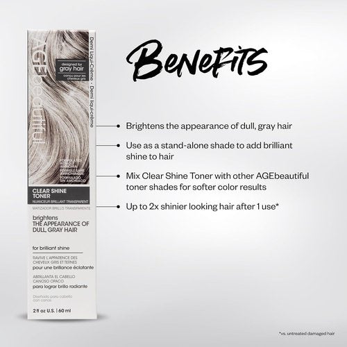 AGE Beautiful Demi Liqui-Creme 5-Minute Express Toner - Enhance Gray Hair, Ammonia Free, Nourishing Shine