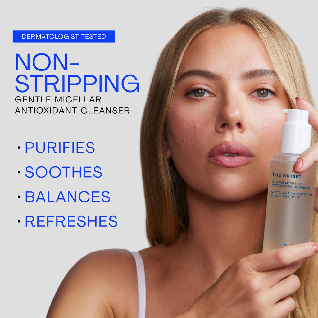 The Outset Micellar Gel Face Cleanser, Gentle Face Wash & Makeup Remover