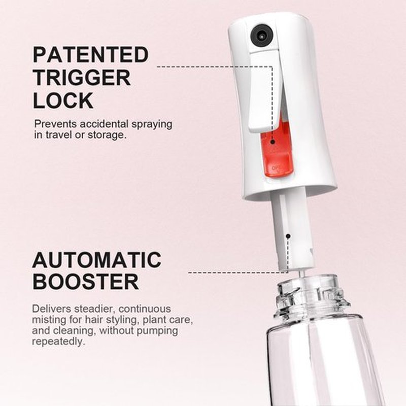 Continuous Spray Bottle for Hair by [Brand Name] - Fine Mist Water Mister | Eco-Friendly 2-Pack, 6.1 OZ