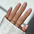 Glamnetic Press On Nails - Classy French | Medium Square Fake Nails, Trendy Micro French Tip, Salon Quality | 15 Sizes - 30 Nail Kit