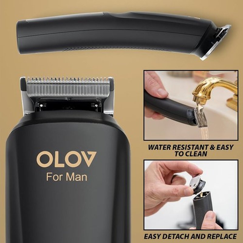 OLOV Men's Beard Trimmer - 21-Piece All-in-One Grooming Kit with USB Recharge Dock | Hair Clipper & More