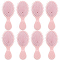 Bridesmaid Proposal Gifts - 8 Pieces Mini Travel Hair Brush Set, Cute Bachelorette Party Accessories for Wedding Favors (Pink)