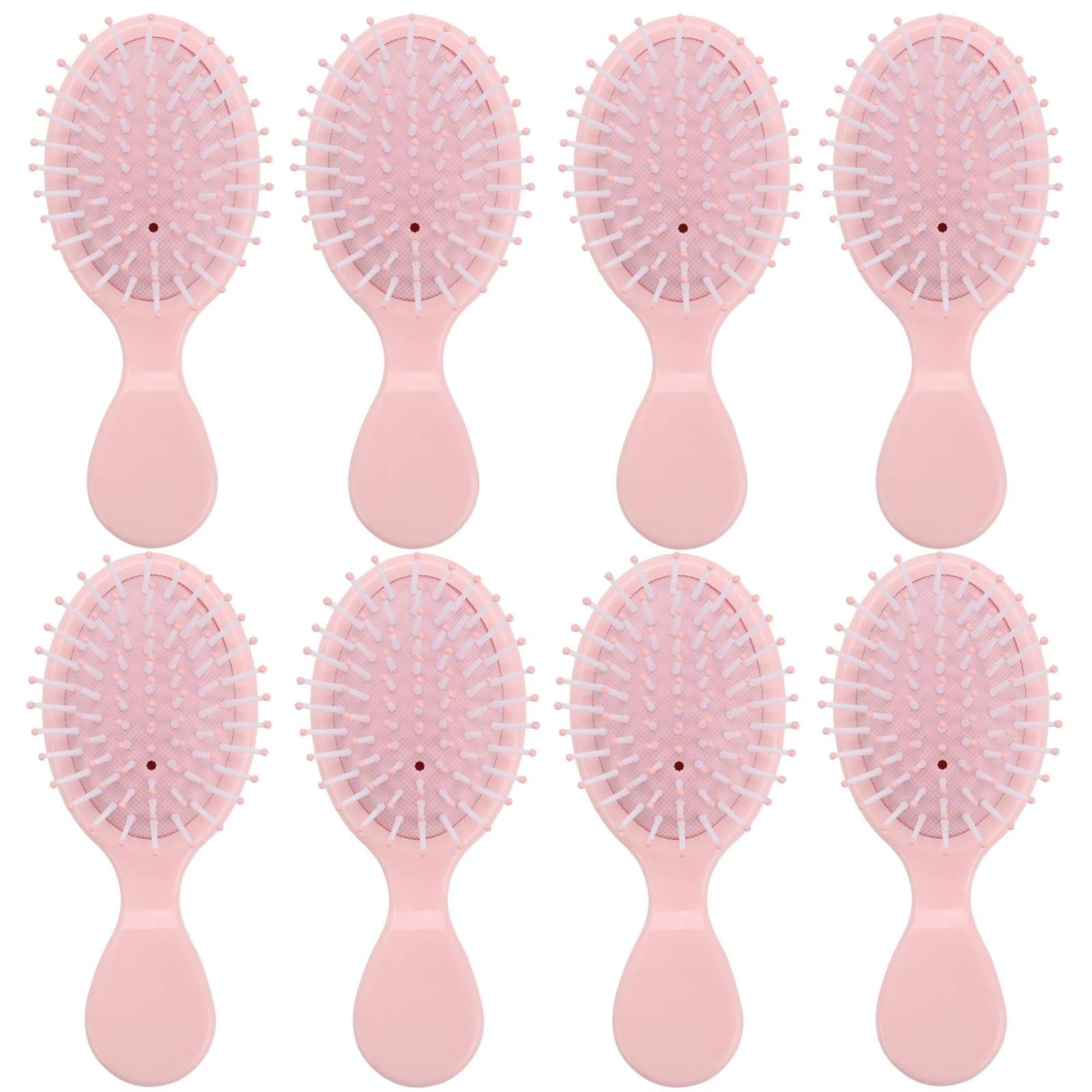 Bridesmaid Proposal Gifts - 8 Pieces Mini Travel Hair Brush Set, Cute Bachelorette Party Accessories for Wedding Favors (Pink)