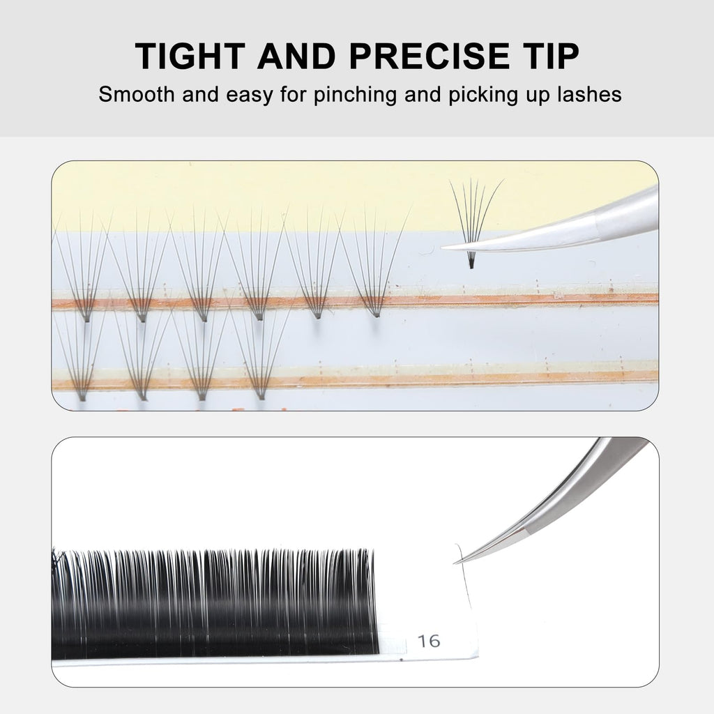 Ms.Queen Isolation Tweezers for Lash Extensions,Dolphin Shape Curved Isolation Lash Tweezers for Classic and Volume Lash Extension Applying