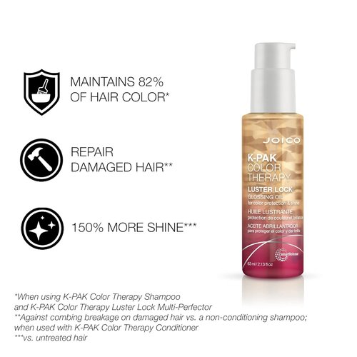 Joico K-PAK Color Therapy Glossing Oil - Enhance Color-Treated Hair Shine & Protection | Tame Frizz with Keratin & Argan Oil