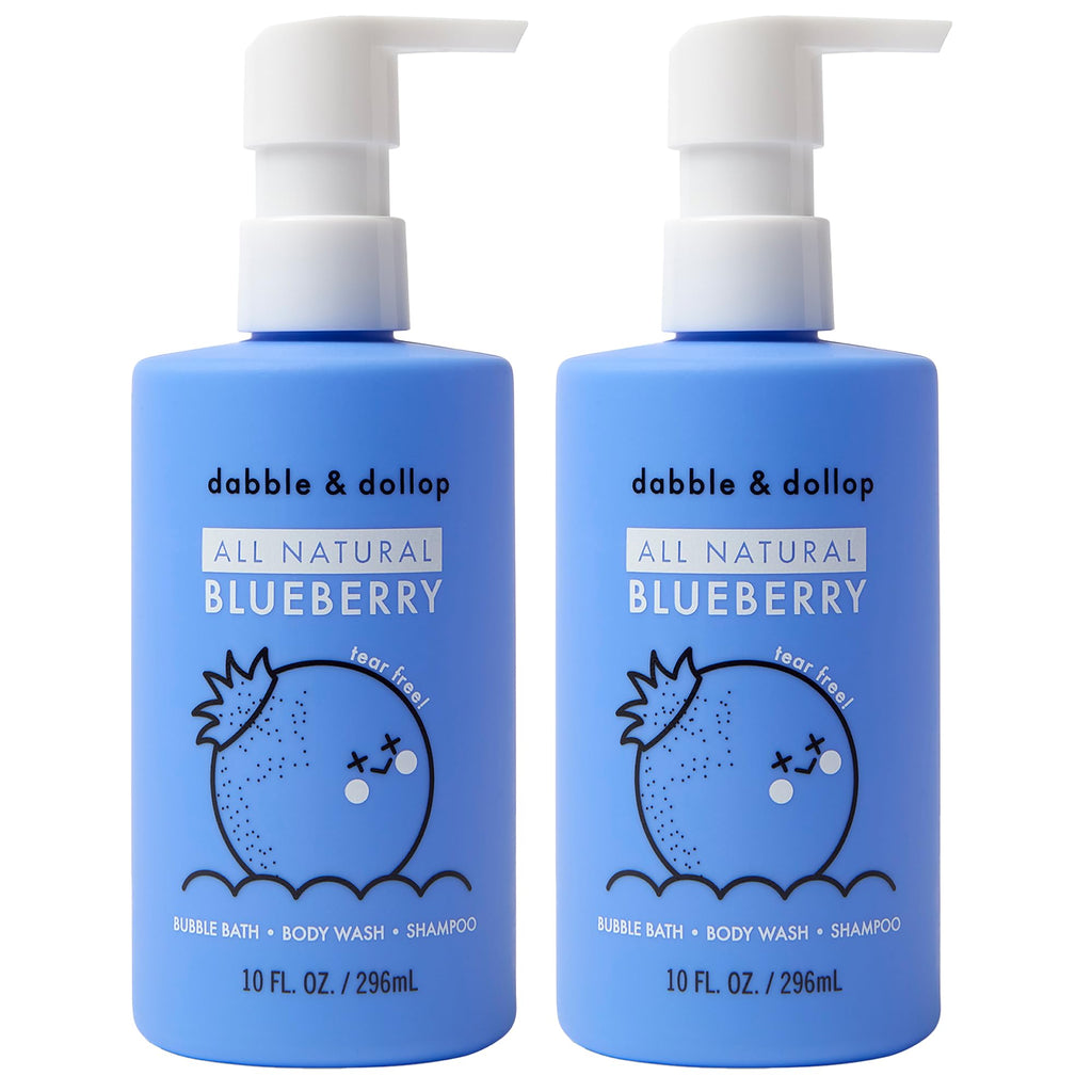 Dabble & Dollop Kids 3-in-1 Body Wash, Shampoo & Bubble Bath – Chocolate Bunny Whip Foaming Toddler Shampoo & Body Wash, Tear-Free, Gentle Foam Body Wash for Sensitive Skin (8 fl oz, Pack of 2)